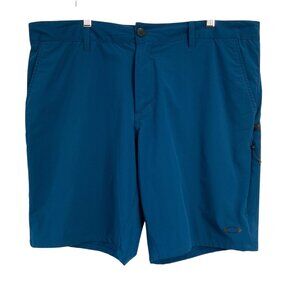Oakley Regular Fit Blue Flat Front Chino Shorts Size 38 Pockets 10in Inseam